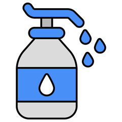 A flat design icon of hand sanitizer