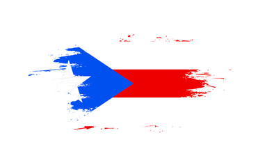 Creative hand-drawn brush stroke flag of PUERTO RICO country vector illustration