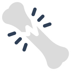 A flat design icon of broken bone 