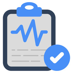 A flat design icon of ecg report 