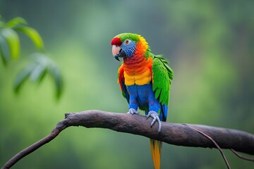 Obraz premium blue and yellow macaw created with generative AI technology