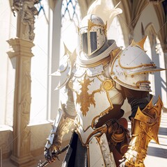 knight in armor with generative AI technology