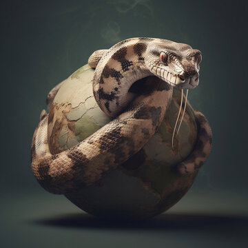 Snake Around The World. Generative KI