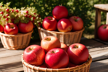 Fototapeta na wymiar apples in a basket