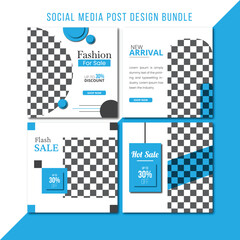 Fashion Sale social media template design bundle