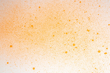 Fototapeta na wymiar above view orange paint on white surface painting art horizontal exhibition artist color photo dust