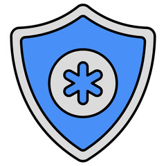 A flat design icon of medical security 