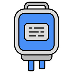 Conceptual flat design icon of iv drip