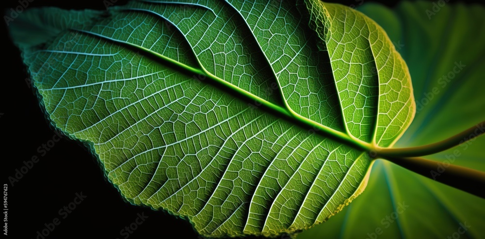 Poster image of a leaf in close up generative ai