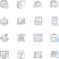 Mechanical engineering line icons collection. Mechanics, Dynamics, Kinematics, Thermodynamics, Materials, Robotics, Automation vector and linear illustration. Machining,Design,Drafting outline signs