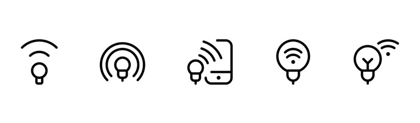 Smart light, Lamp, bulb, Idea lamp line icon editable Stroke and Suitable for Web Page, Mobile App, UI, UX design.