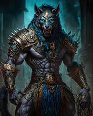 Fototapeta premium Brutal metal wolf