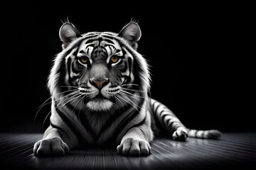 Black and white Tiger, Generative AI