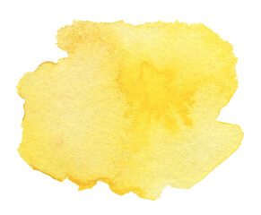 PNG Watercolor yellow brushstroke painting blot smear cloud isolated on transparent background.