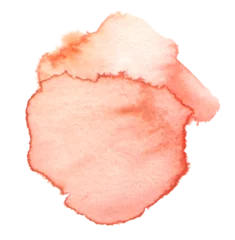Fotobehang PNG Watercolor red brushstroke painting blot smear cloud isolated on transparent background. © Liliia