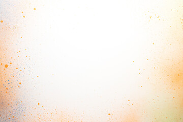 above view white surface with orange spots painting art horizontal artist color dust