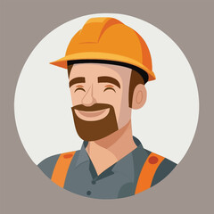 Vector working man smiling cartoon labor
