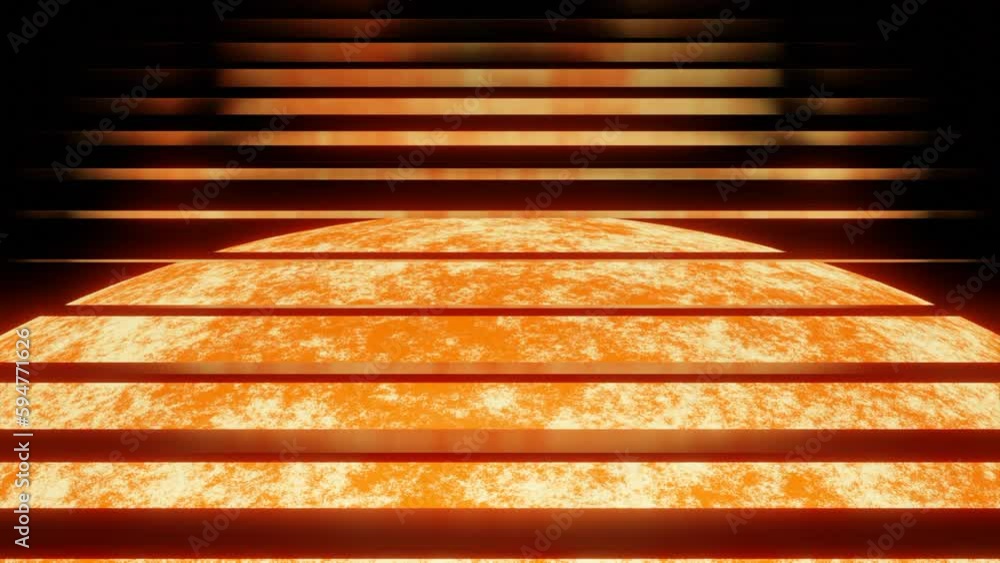 Poster sci fi abstract background with a big planet and moving rays above it in outer space. design. concep