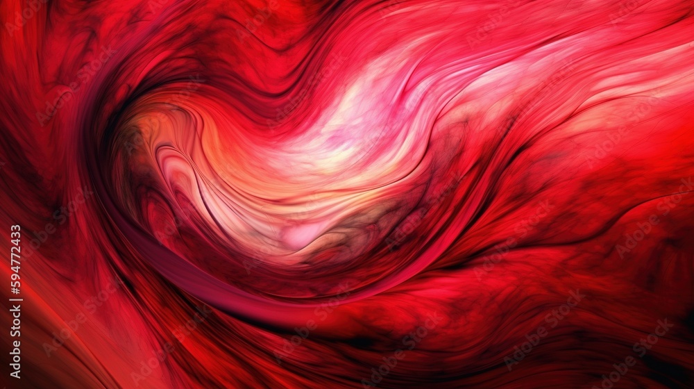 Poster a red and white swirl with a black background and a red and white swirl. generative ai
