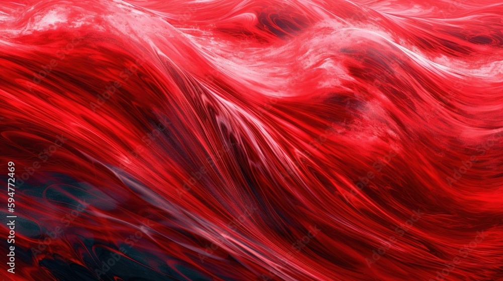 Poster a red and black abstract background with white and black swirls. generative ai