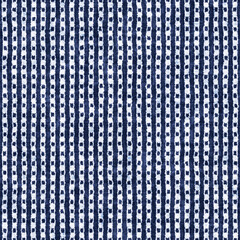 Indigo-Dyed Effect Textured Dotted Stripes Pattern