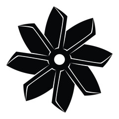 Propeller screw icon, engine or motor image. Type of air fan cooler. Vector illustration isolated on white background