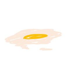 Scribble fried egg, Doodle food