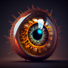 Colorful pupil created with Generative AI Technology