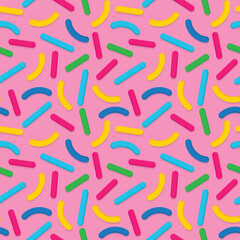 candy sprinkles, donut glaze seamless pattern- vector illustration