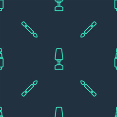 Set line Milling cutter for manicure, Cuticle pusher and on seamless pattern. Vector