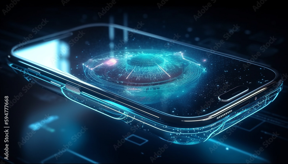 Poster futuristic healthcare communication via digitally generated abstract design generated by ai