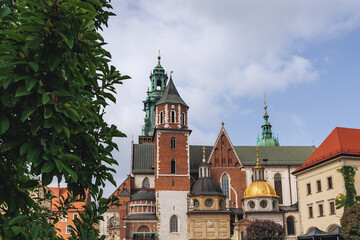 Fototapeta premium Main courtyard and Cathedral of Wawel Castle in Krakow city, Poland