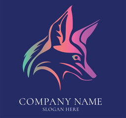 Obraz premium fox head logo design