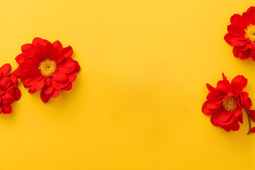 Floral composition on a blank trendy background. Flowers backdrop for Mother’s Day, valentines day, wedding, birthday. copy space 