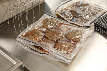 Bag of Sous Vide Burger Patties