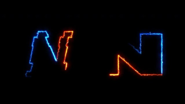 N Letters Syber Light Font, Alpha Channel