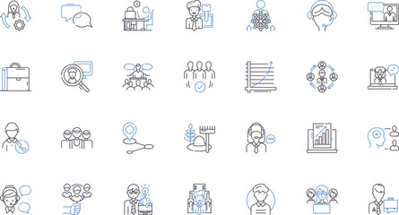 Work protocol line icons collection. Efficiency, Guidelines, Standards, Directions, Procedures, Policies, Guidelines vector and linear illustration. Process,Rules,Code outline signs set