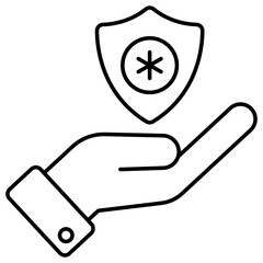 A flat design icon of medical security 