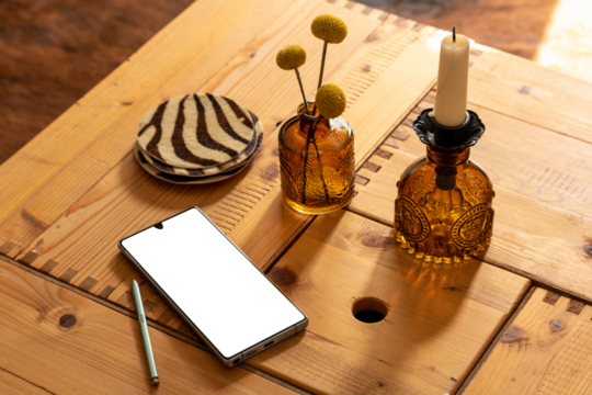 Smartphone Mock up / Smartphone isolated with white screen / Smartphone vector with blank screen isolated / Isolated Smartphone / Smartphone / Isolated Phone with Decor / Isolated Screen / PNG 