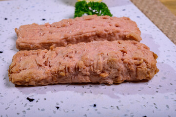 Tasty vegetarian vegan fish free salmon steak, healthy food