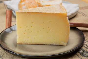 Swiss cheese collection, gruyere cheese made from unpasteurized cow's milk