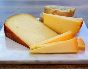 Cheese collection, tasty Belgian abbey cheeses made with brown trappist beer