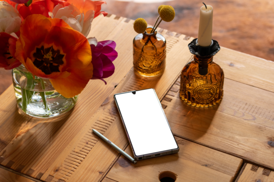 Smartphone Mock up / Smartphone isolated with white screen / Smartphone vector with blank screen isolated / Isolated Smartphone / Smartphone / Isolated Phone with Decor / Isolated Screen / PNG 