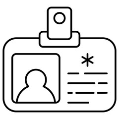 A flat design icon of id card