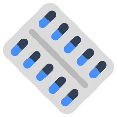 An editable design icon of pills strip