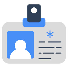 A flat design icon of id card