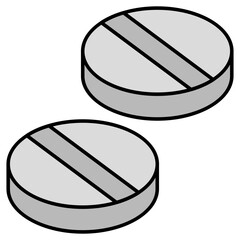 An editable design icon of pills 