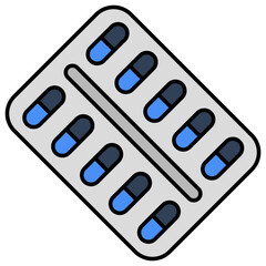 An editable design icon of pills strip