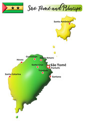 Sao Tome und Principe, Fl&auml;che und Flagge