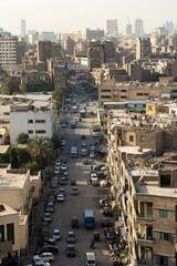 General architecture of Cairo city. Mix of modern and archaic element in the capital of African country.